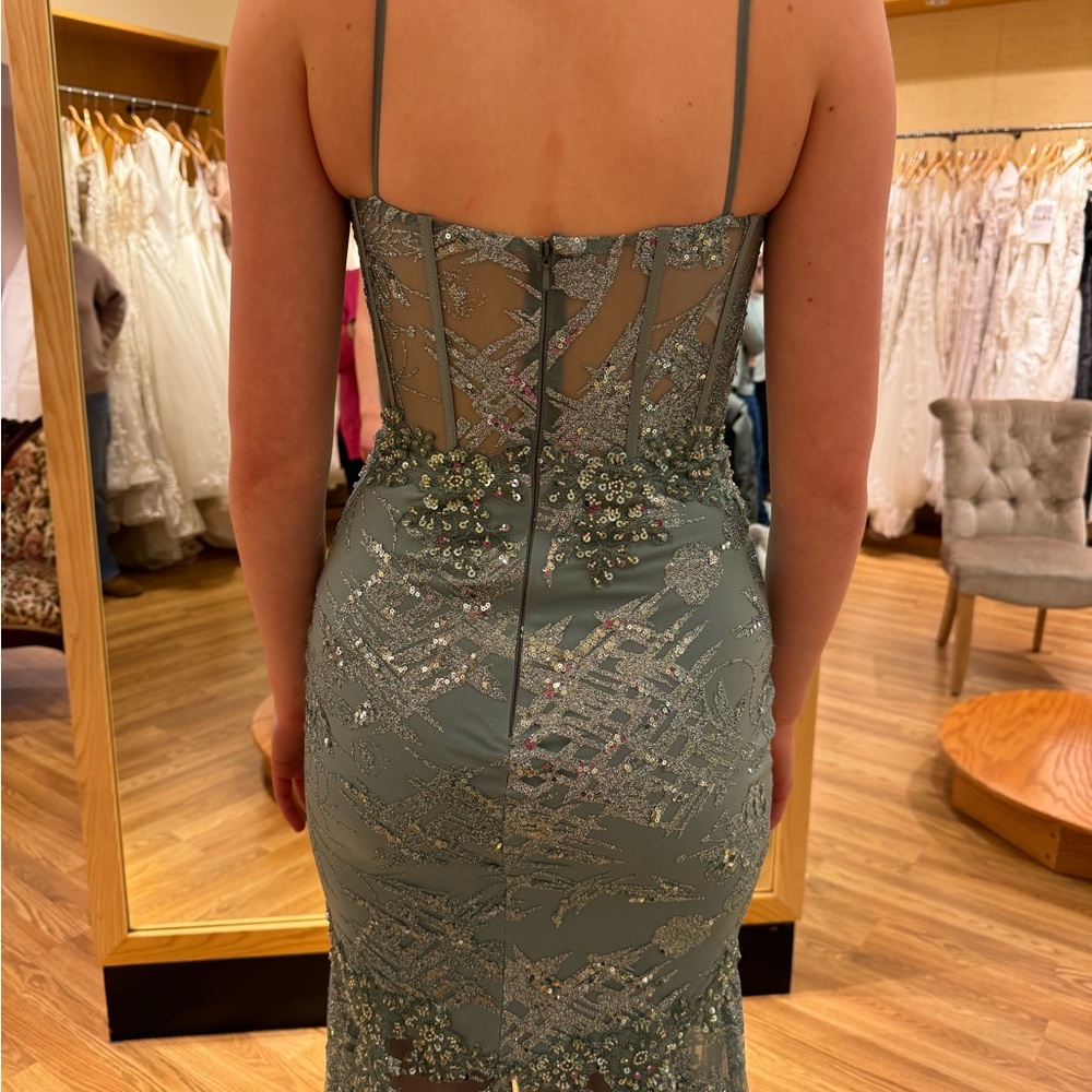 JVN by Jovani prom gown sage - Picture 8 of 14